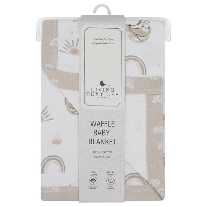 Cot Waffle Blanket - Happy Sloth - Lozza’s Gifts & Homewares 