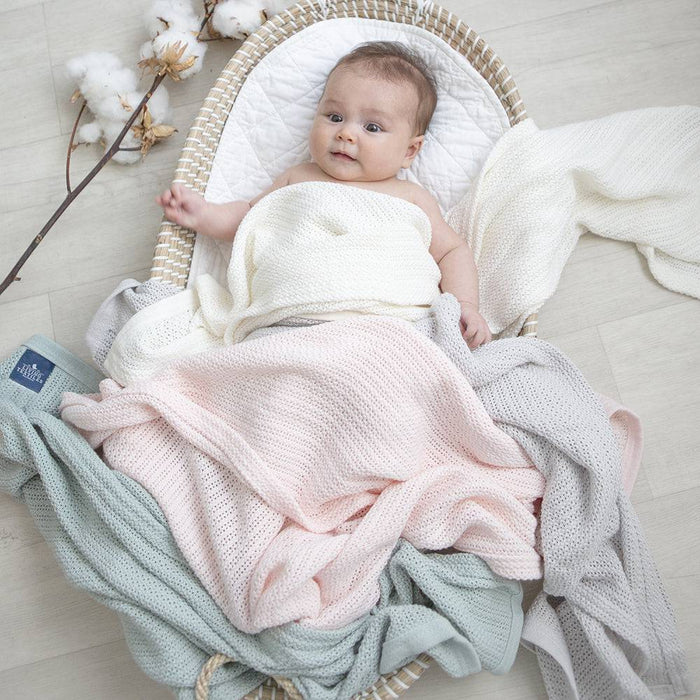 Organic Cot Cellular Blanket - Natural White - Lozza’s Gifts & Homewares 