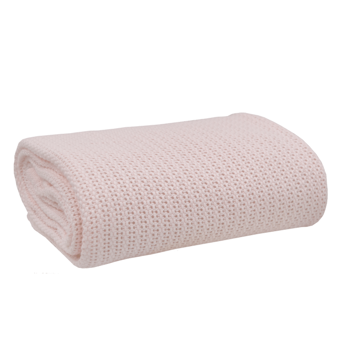 Organic Cot Cellular Blanket - Rose Quartz - Lozza’s Gifts & Homewares 