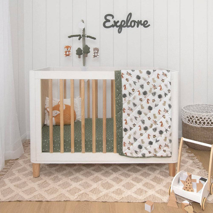 Quilted Reversible Cot Comforter - Forest Retreat - Lozza’s Gifts & Homewares 