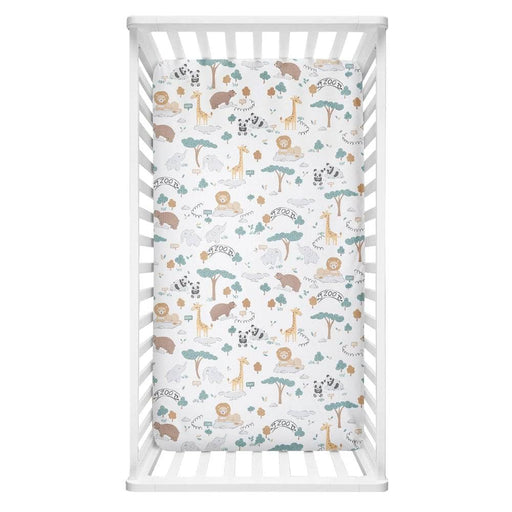 Day at the Zoo Cot Fitted Sheet - Lozza’s Gifts & Homewares 