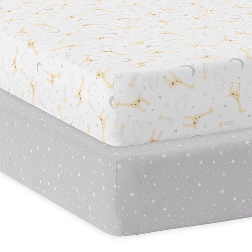 Jersey Cot Fitted Sheet 2 Pack - Noah/Stars - Lozza’s Gifts & Homewares 