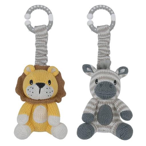 2pk Stroller Toys - Zebra & Lion - Lozza’s Gifts & Homewares 