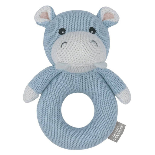 Henry the Hippo Knitted Rattle - Lozza’s Gifts & Homewares 