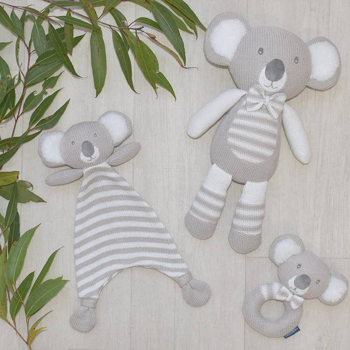 Kevin the Koala Knitted Rattle - Lozza’s Gifts & Homewares 