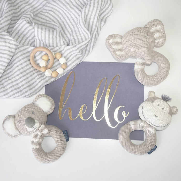 Kevin the Koala Knitted Rattle - Lozza’s Gifts & Homewares 