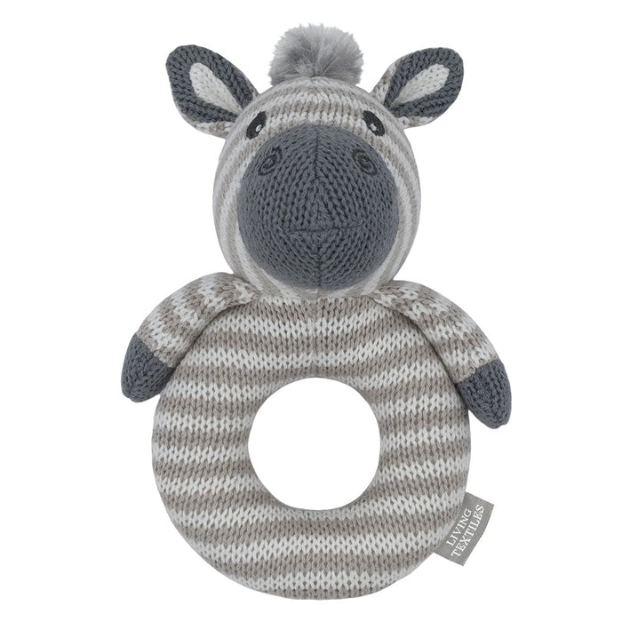 Zac the Zebra Knitted Rattle - Lozza’s Gifts & Homewares 