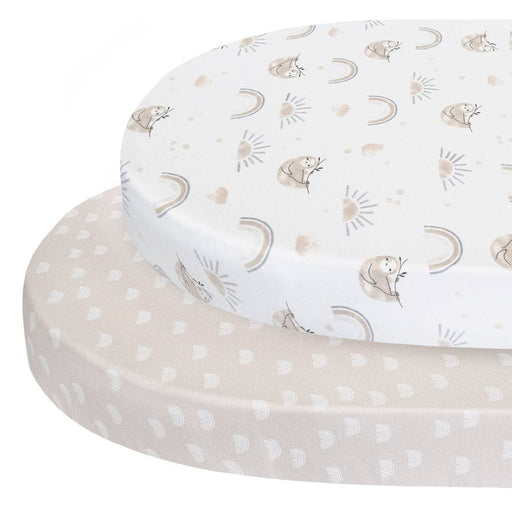 2pk Oval Cot Fitted Sheets - Happy Sloth - Lozza’s Gifts & Homewares 