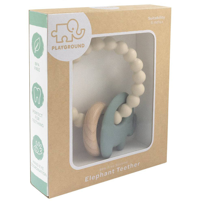 Silicone Elephant Teether - Sage - Lozza’s Gifts & Homewares 
