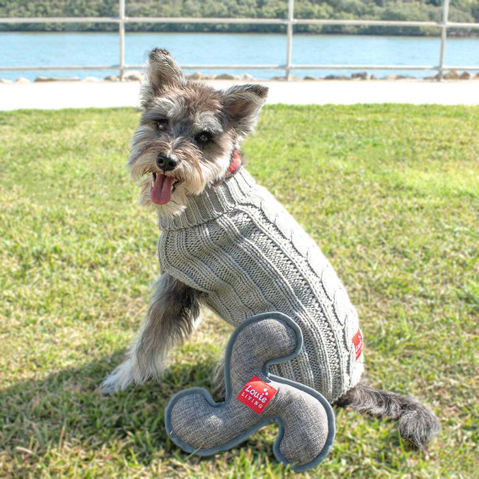 Cable Knit Dog Sweater - Grey - Lozza’s Gifts & Homewares 