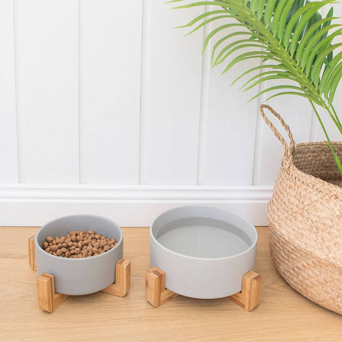 Ceramic Pet Bowl with Stand - Large - Lozza’s Gifts & Homewares 