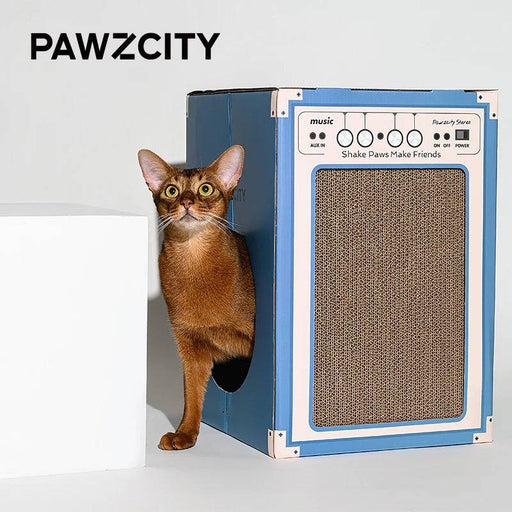 Cat Scratching Vintage Speaker House - A - Lozza’s Gifts & Homewares 
