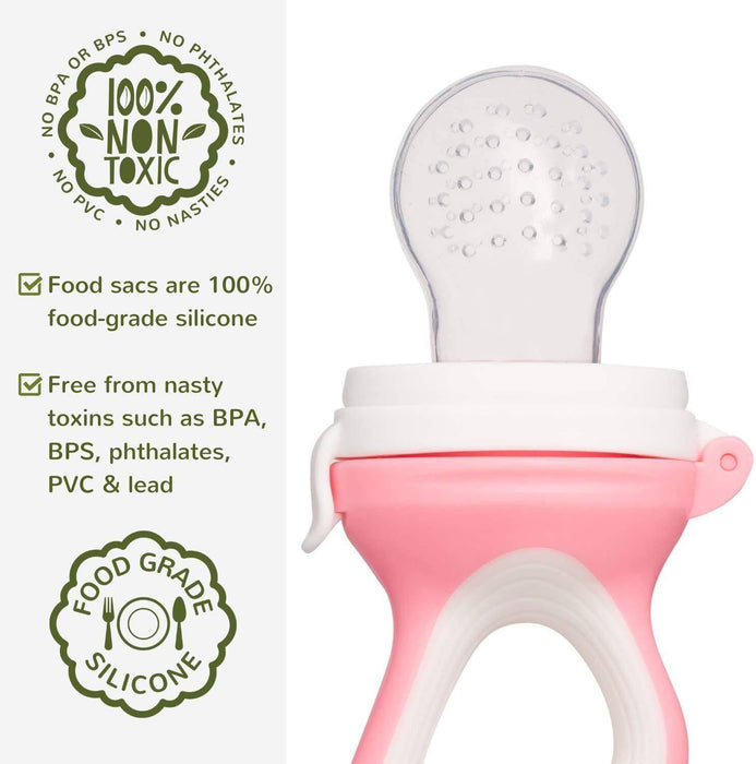 Silicone Food Feeder [2-PACK] with bonus Finger Toothbrush - Lozza’s Gifts & Homewares 
