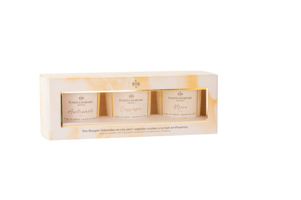 Plantes & Parfums - Set of 3 Candles 75g - Cassiopee, Andromede & Maia - Lozza’s Gifts & Homewares 