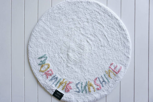 Bath Mat - Tufted Little Miss Sunshine - White - 70cm - Lozza’s Gifts & Homewares 