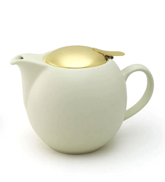 Gelato Vanilla Universal Teapot 450ml with Gold Lid - Lozza’s Gifts & Homewares 