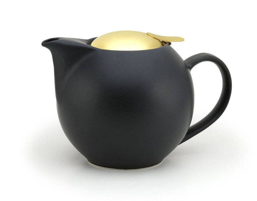 Nobu Black Universal Teapot 1000ml with Gold Lid - Lozza’s Gifts & Homewares 